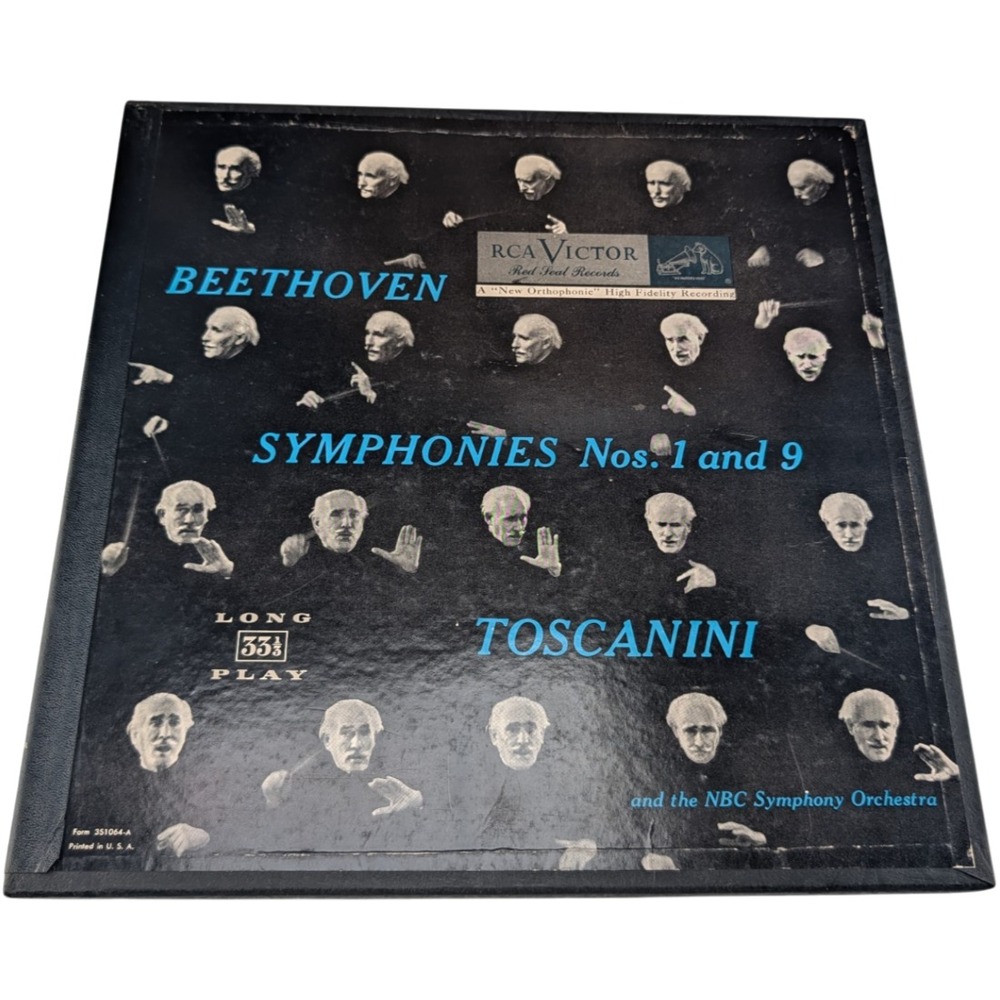 Beethoven Symphonies 1 and 9 Toscanini RCA Victor Red Seal LM 6009 2LP Box VG/VG